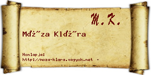 Móza Klára névjegykártya